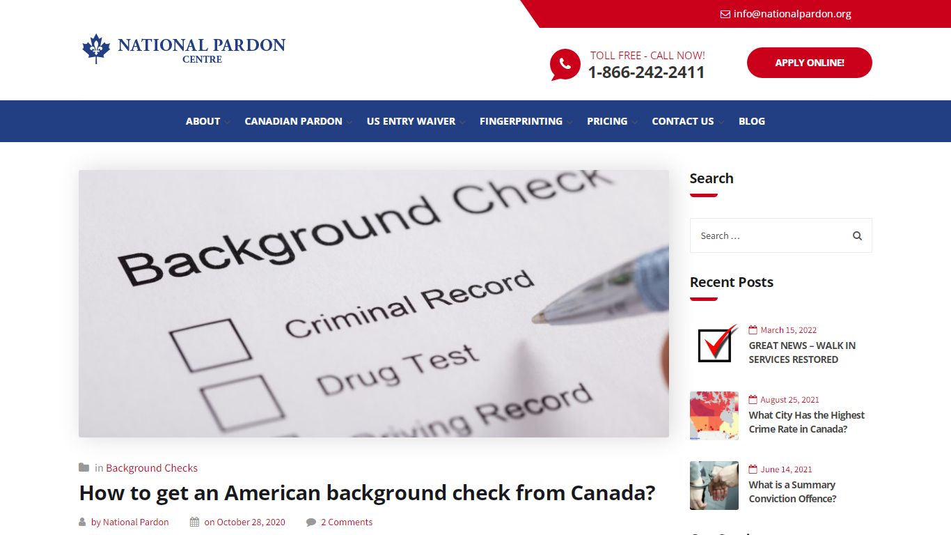 How to get an American FBI background check from Canada?